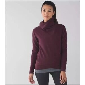 Lululemon On The Double Pullover Cowl Neck Long Sleeve  Sweatshirt Top Size 8